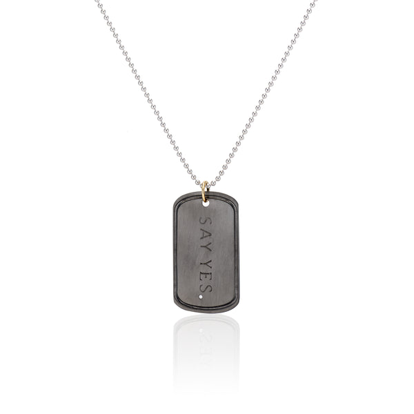 Gold Dog Tag Necklace