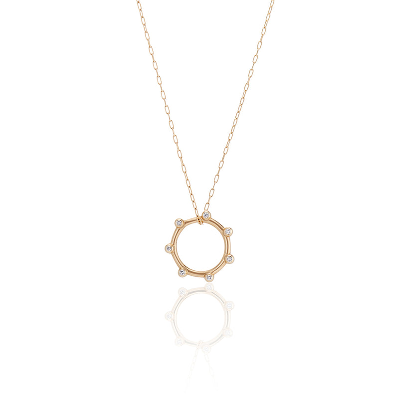 Gold Orbit Charm Necklace