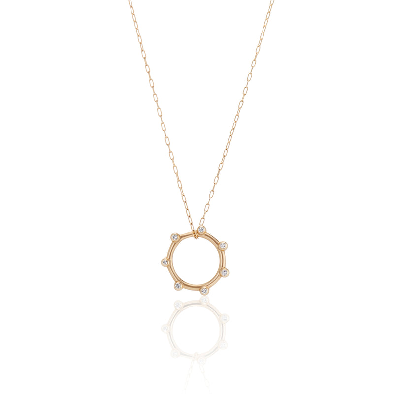 Gold Orbit Charm Necklace