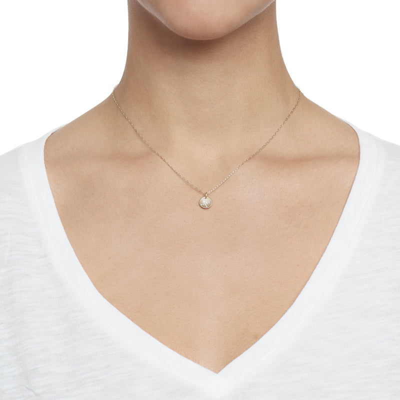 X Disc Diamond Charm Necklace