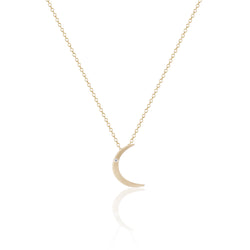 Tiny Gold Moon Necklace