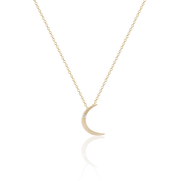 Tiny Gold Moon Necklace