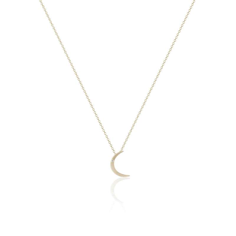 Luna Crescent Moon Necklace | Solid Gold | Blooming Lotus Jewelry