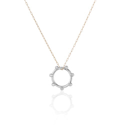 Bright White Orbit Charm Necklace