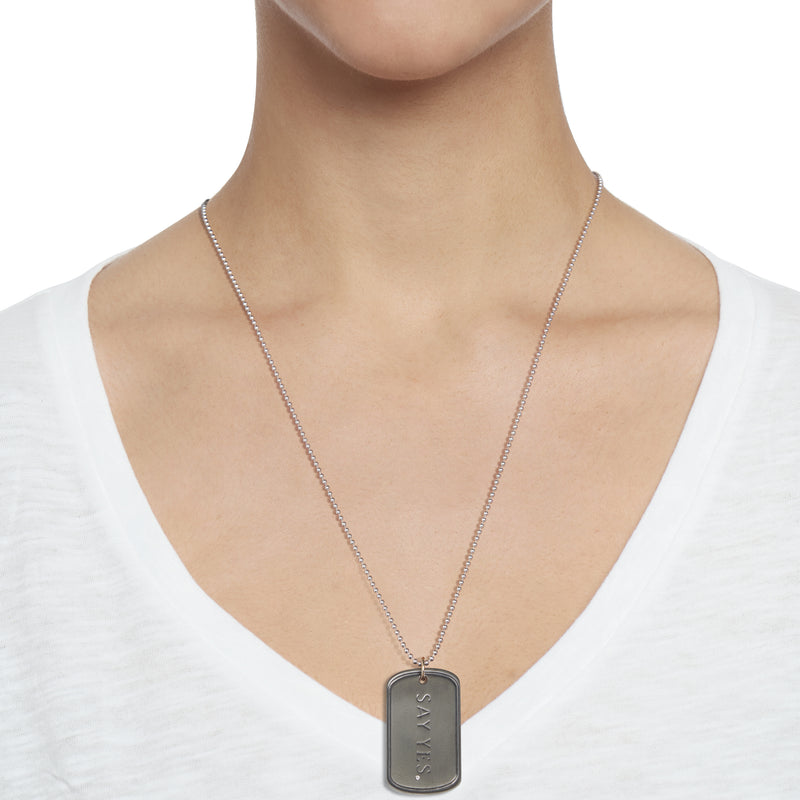 Say Yes Dog Tag Necklace – Livewell Design