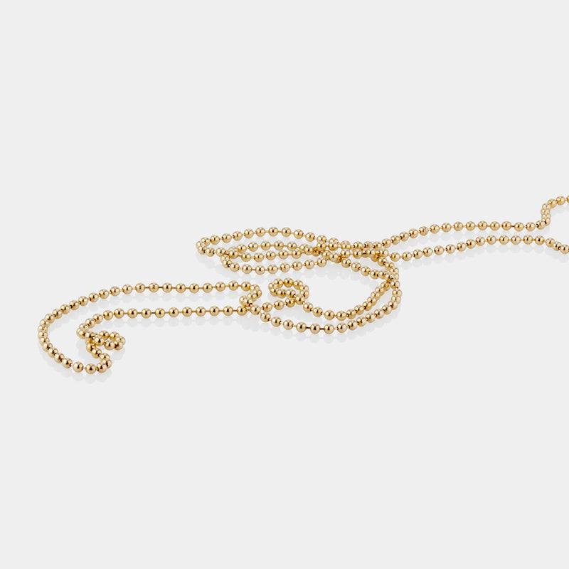 Solid 14K Gold Ball Chain Necklace With Lobster Lock